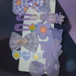 Purple Hair Accessories Set